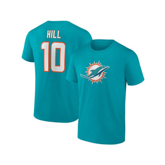 Men's Branded Tyreek Hill Aqua Miami Dolphins Player Icon Name & Number T-shirt