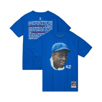 Men's Jackie Robinson Royal Brooklyn Dodgers Cooperstown Collection Legend Portrait T-shirt