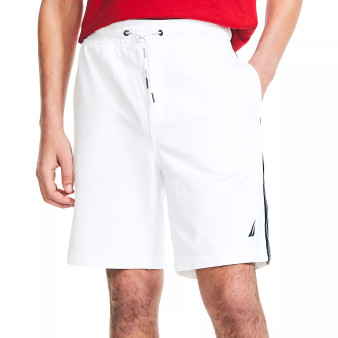 Men's  9" Cotton Terry Drawstring-Waist Side Stripe Shorts