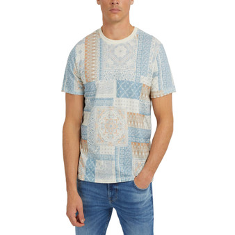 Men's Patchwork Tile-Print T-Shirt