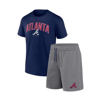 Men's Branded Navy, Heather Gray Atlanta Braves Arch T-shirt and Shorts Combo Set