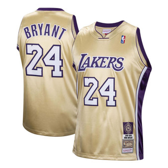 Men's Kobe Bryant Gold-Tone Los Angeles Lakers Hall of Fame Class of 2020 #24 Authentic Hardwood Classics Jersey