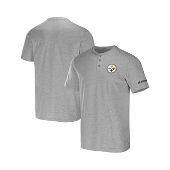Men's NFL x Darius Rucker Collection by Heather Gray Pittsburgh Steelers Henley T-shirt