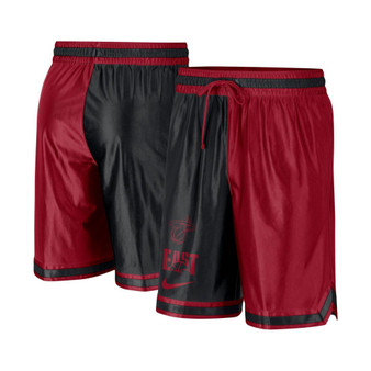 Men's Red, Black Miami Heat Courtside Versus Force Split DNA Performance Shorts