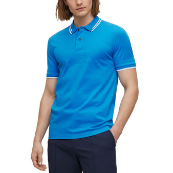 Men's Slim-Fit Jacquard Striped Polo Shirt