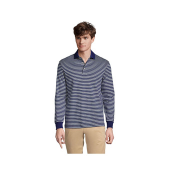 Men's Long Sleeve Jacquard Super Soft Supima Polo Shirt