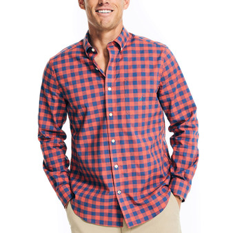 Men's Classic Fit Long Sleeve Plaid Button-Down Shirt