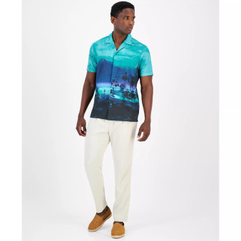 Men's Gil Galaxy Short-Sleeve Camp Shirt, Created for Macy's