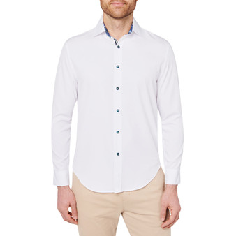 Men's Slim-Fit White Performance Shirt