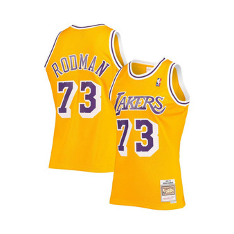 Men's Dennis Rodman Gold Los Angeles Lakers 1998-99 Hardwood Classics Swingman Jersey