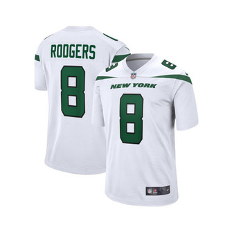 Men's Aaron Rodgers White New York Jets Game Jersey