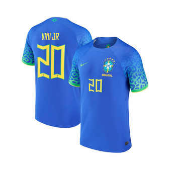 Men's Vinicius Junior Blue Brazil National Team 2022/23 Replica Away Jersey