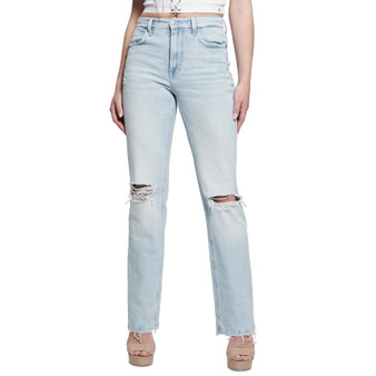 Women's 80s Destroyed High Rise Straight-Leg Jeans