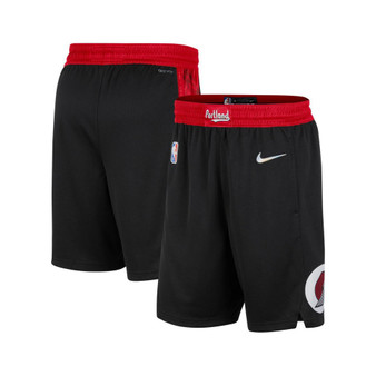 Men's Black and Red Portland Trail Blazers 2021/22 City Edition Swingman Shorts