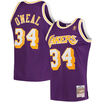 Men's Shaquille O'Neal Purple Los Angeles Lakers Hardwood Classics 1996-97 Swingman Jersey