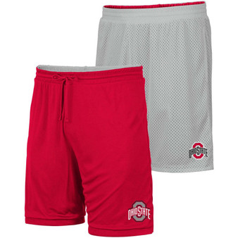 Men's Scarlet, Gray Ohio State Buckeyes Wiggum Reversible Logo Shorts