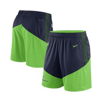 Men's Navy, Neon Green Seattle Seahawks Primary Lockup Performance Shorts