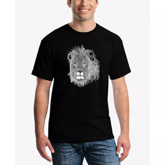 Men's Word Art Lion T-shirt