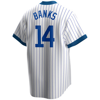 Men's Ernie Banks Chicago Cubs Coop Player Replica Jersey