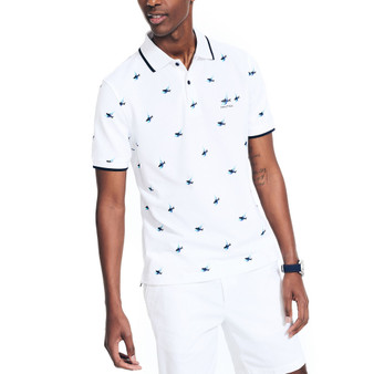 Shark Week x Men's Classic-Fit Stretch Shark-Print Polo Shirt
