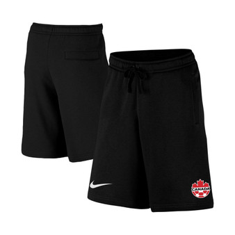 Men's Black Canada Soccer Club Fleece Shorts