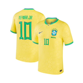 Men's Neymar Jr. Yellow Brazil National Team 2022/23 Home Breathe Stadium Replica Player Jersey
