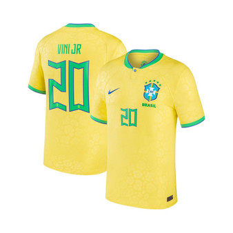 Men's Vinicius Junior Yellow Brazil National Team 2022/23 Replica Home Jersey