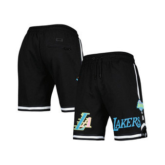 Men's Black Los Angeles Lakers Washed Neon Shorts