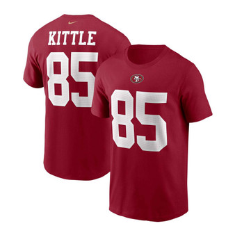 Men's George Kittle Scarlet San Francisco 49ers Name and Number T-shirt