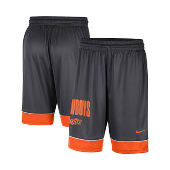 Men's Charcoal, Orange Oklahoma State Cowboys Fast Break Shorts