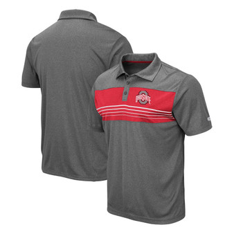 Men's Heathered Charcoal Ohio State Buckeyes Smithers Polo