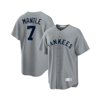 Men's Mickey Mantle Gray New York Yankees Road Cooperstown Collection Player Jersey