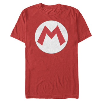 Nintendo Men's Super Mario Big M Logo Costume Short Sleeve T-Shirt