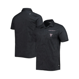 Men's Black Inter Miami CF Abstract Palm Button-Up Shirts