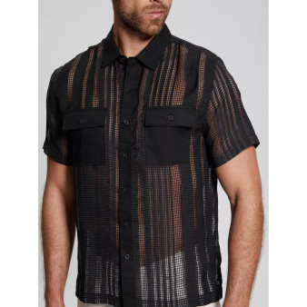 Men's City Mesh Stripe Pocket Shirt