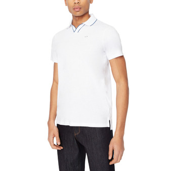Men's Slim-Fit Tipped Open-Collar Polo Shirt