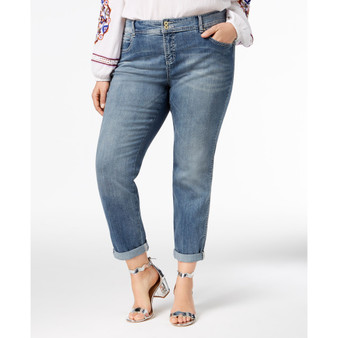 Plus Size Tummy Control Boyfriend Jeans, Created for Macy's