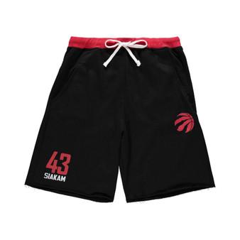 Men's Pascal Siakam Black, Red Toronto Raptors Big and Tall French Terry Name and Number Shorts
