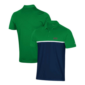 Men's Navy and Green Notre Dame Fighting Irish HeatGear Game Day Polo Shirt