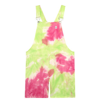 Unisex Super Soft Sweatpant Overall Shorts - Pink Lemonade Tie Dye