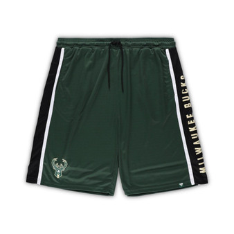 Men's Branded Hunter Green Milwaukee Bucks Big and Tall Referee Iconic Mesh Shorts