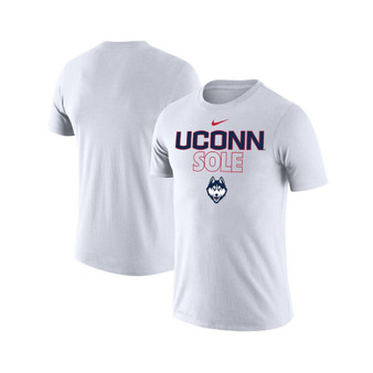 Men's White UConn Huskies On Court Bench T-shirt