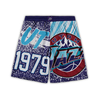 Men's Purple Utah Jazz Big and Tall Hardwood Classics Jumbotron Shorts