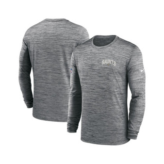 Men's Gray New Orleans Saints Velocity Athletic Stack Performance Long Sleeve T-shirt