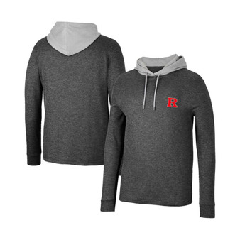 Men's Black Rutgers Scarlet Knights Ballot Waffle-Knit Thermal Long Sleeve Hoodie T-shirt
