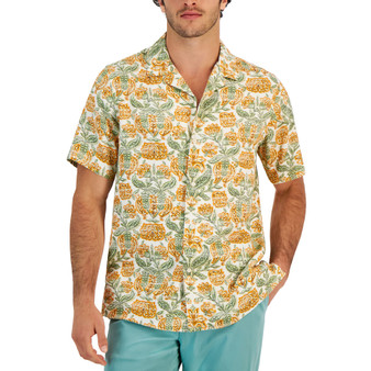Men's Elevated Stamp Floral Shirt, Created for Macy's