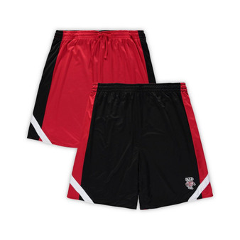 Men's Red, Black Wisconsin Badgers Big and Tall Team Reversible Shorts