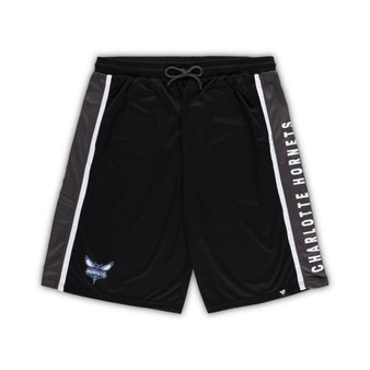 Men's Branded Black Charlotte Hornets Big and Tall Referee Iconic Mesh Shorts
