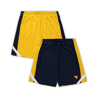 Men's Navy, Gold West Virginia Mountaineers Big and Tall Team Reversible Shorts