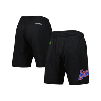 Men's Black Los Angeles Lakers Hardwood Classics Color Bomb Energy Shorts